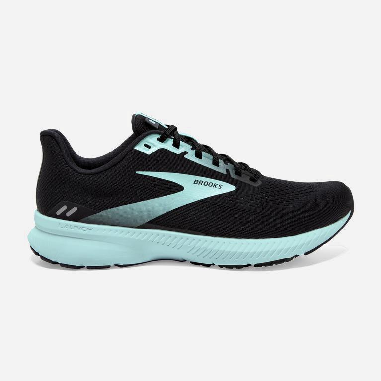 Brooks Launch 8 Womens Light Cushion Road Running Shoes Ireland Black/Ebony/grey Charcoal/Blue (GIJZ